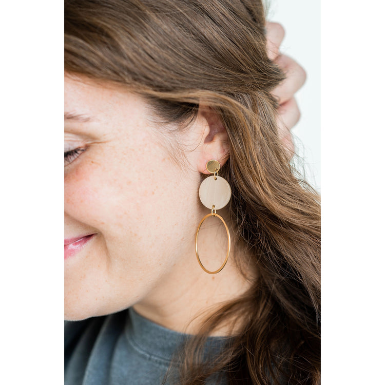 Sadie Earrings / 18k Gold Plated Stainless Steel w/ Acrylic