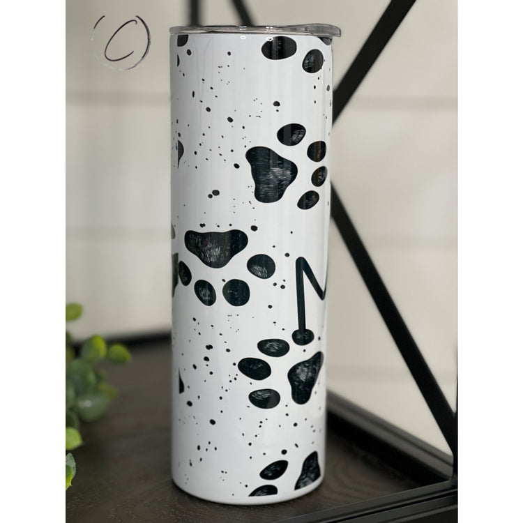 Paw Print Dog Mom 20oz Skinny Tumber