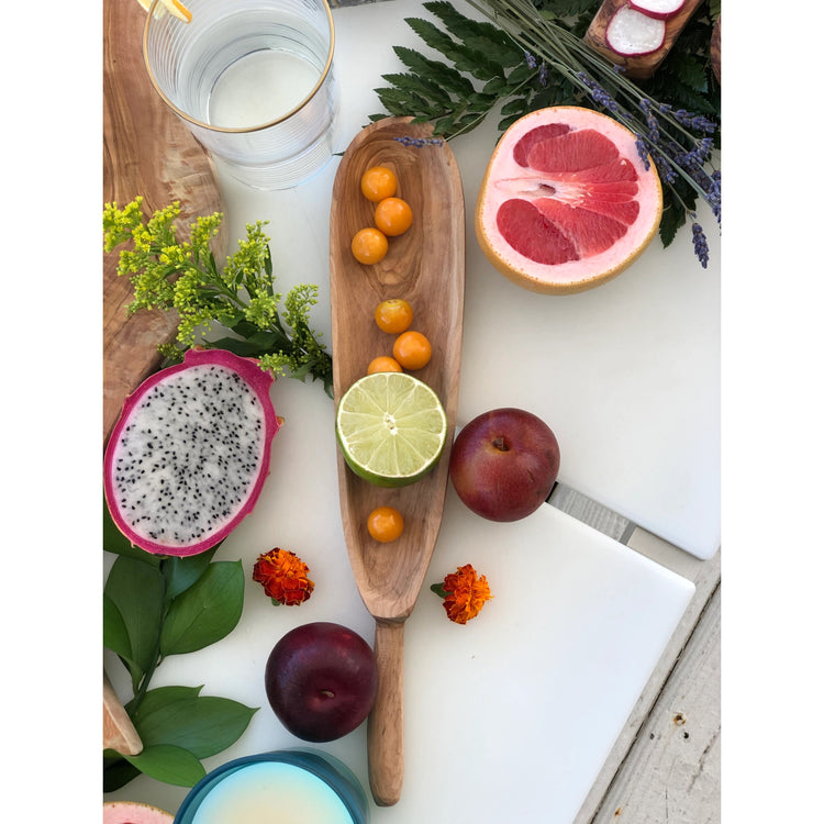 Olive Wood- Oval Narrow Tapas Dish