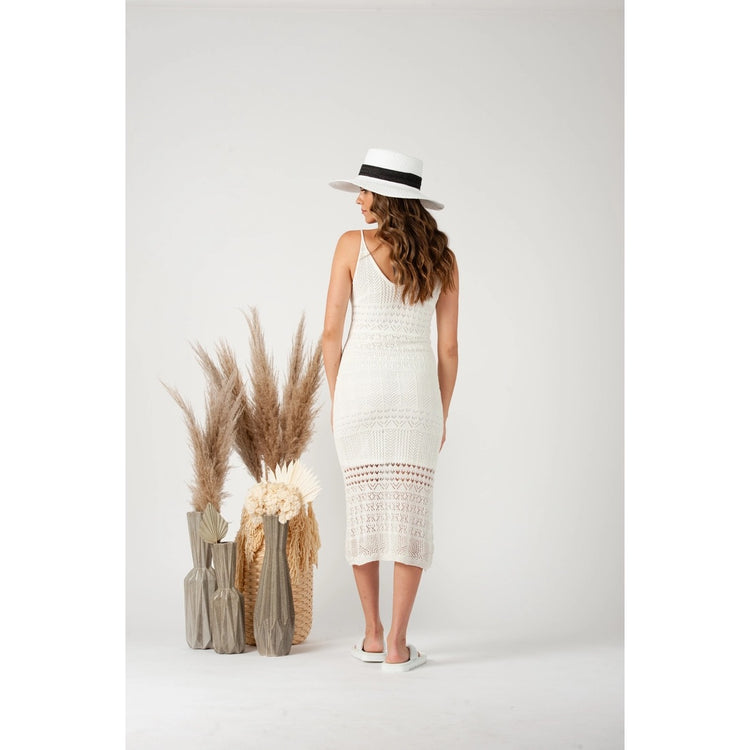 Bia Crochet Dress-WHITE