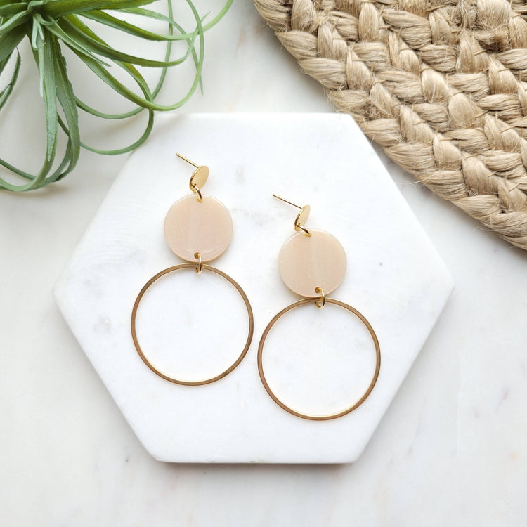 Sadie Earrings / 18k Gold Plated Stainless Steel w/ Acrylic