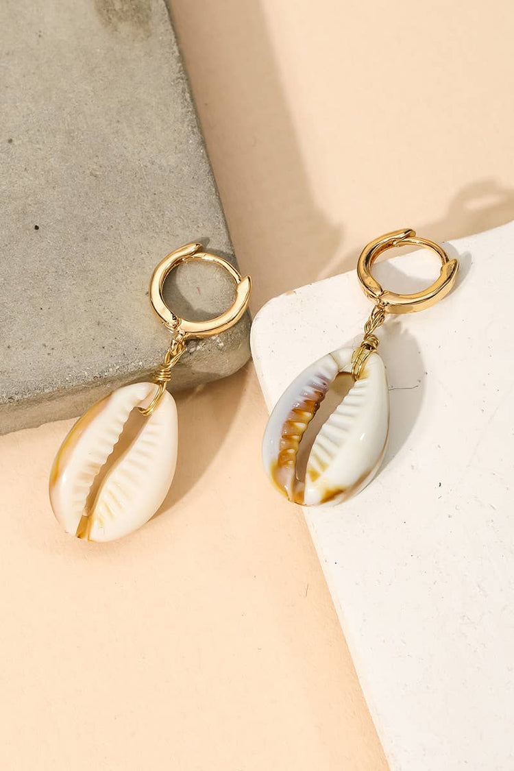 Cowrie Shell Drop Earrings