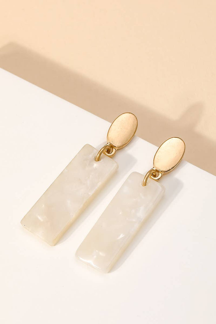 Acetate Rectangle Drop Earrings