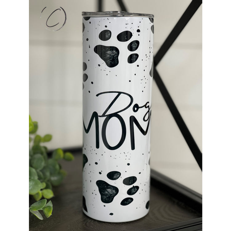 Paw Print Dog Mom 20oz Skinny Tumber