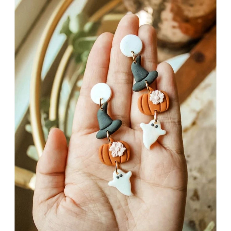 Fall Favorite Dangles | Halloween Pumpkin Witch Hat Ghost