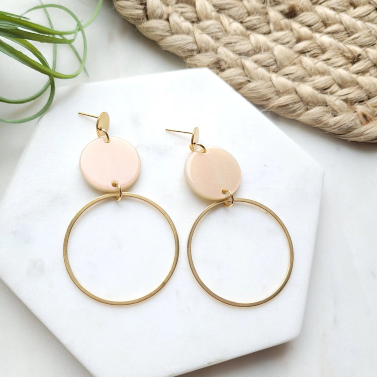 Sadie Earrings / 18k Gold Plated Stainless Steel w/ Acrylic