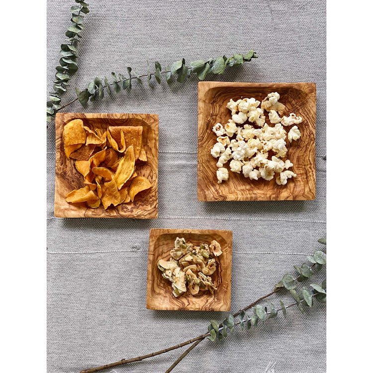 Olive Wood- Square Dishes, Set of 3