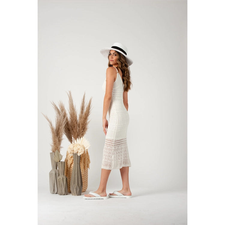 Bia Crochet Dress-WHITE