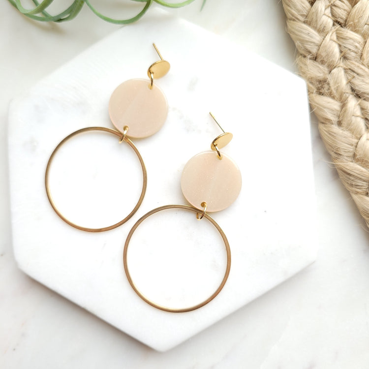 Sadie Earrings / 18k Gold Plated Stainless Steel w/ Acrylic