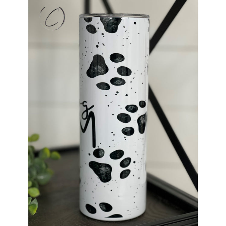 Paw Print Dog Mom 20oz Skinny Tumber