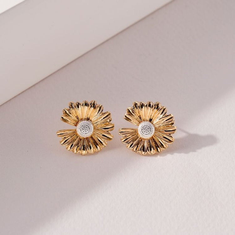 Metal Flower Stud Earrings