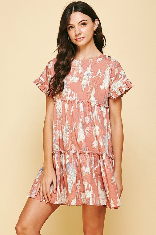 Floral Swing Dress- Pink Multi