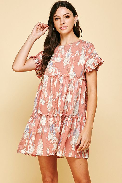 Floral Swing Dress- Pink Multi